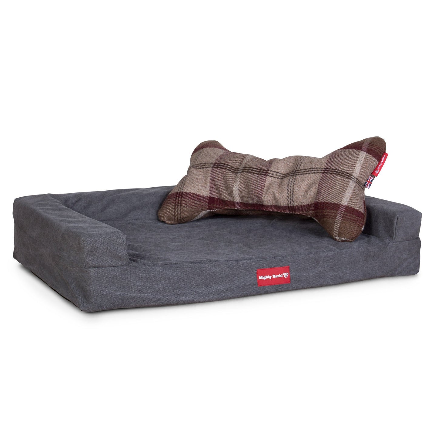 The-Bone-Bone-Shaped-Pillow-For-On-Dog-Beds-Tartan-Mulberry_5