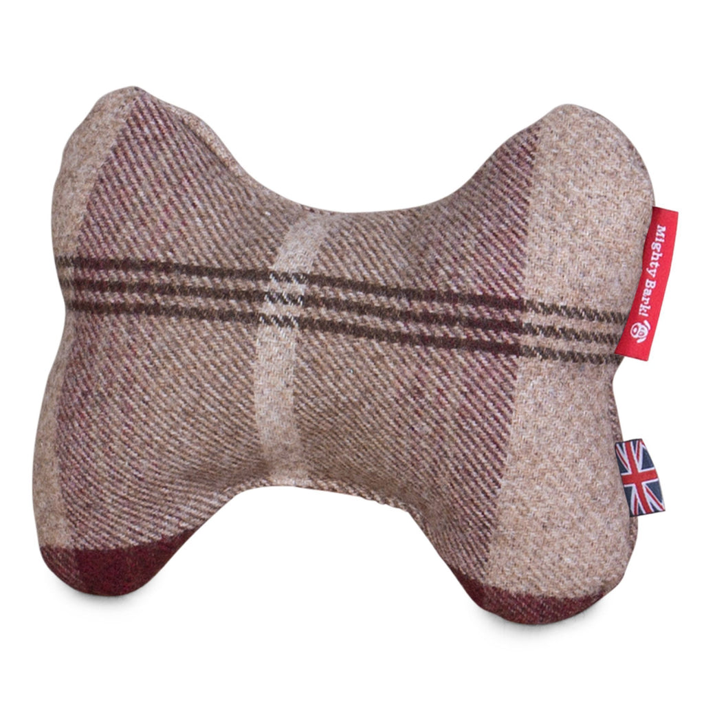The-Bone-Bone-Shaped-Pillow-For-On-Dog-Beds-Tartan-Mulberry_4